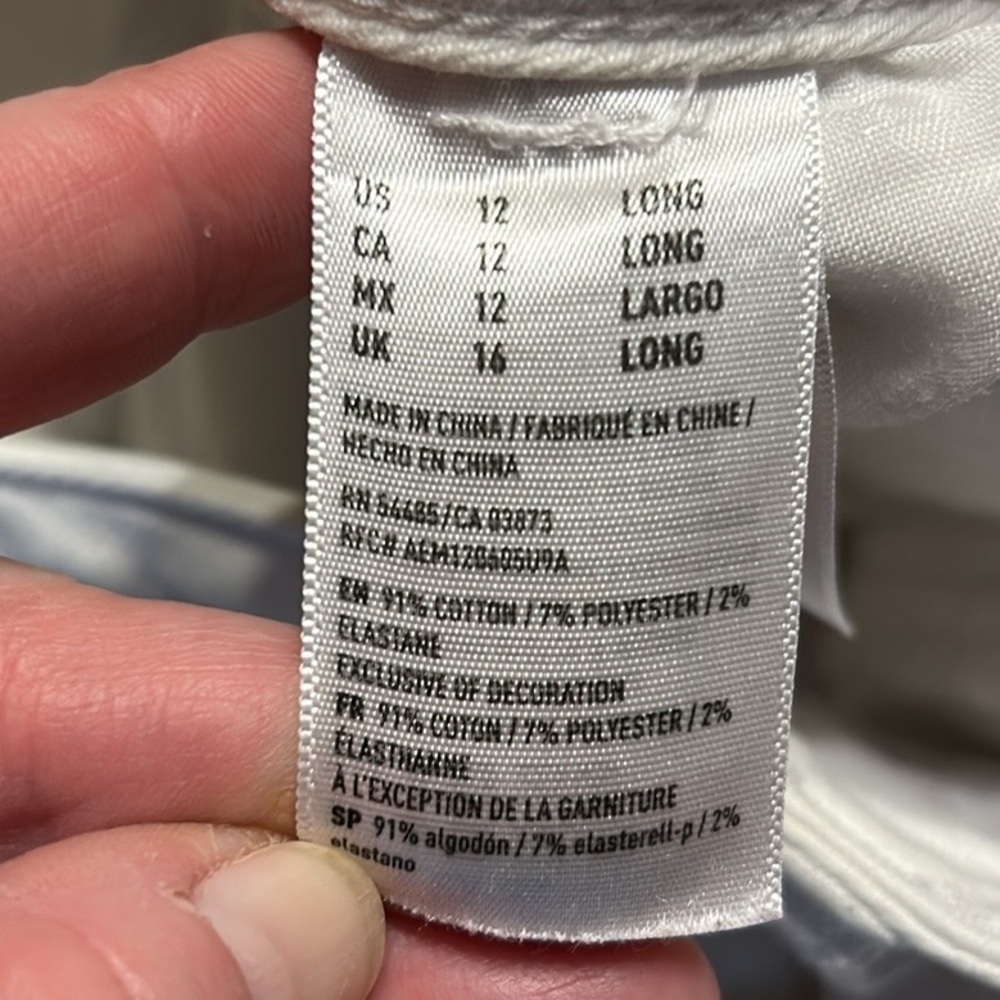 American Eagle White Flare Jeans 12L Super Stretch Mid Rise Denim AE Long
A - Picture 7 of 17